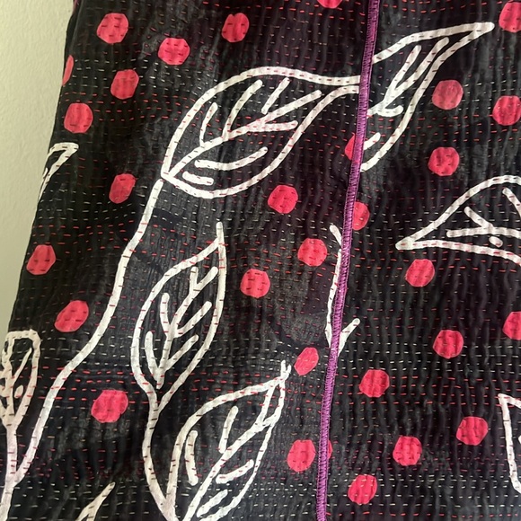 MIEKO MINTZ polka dot & leaves Kantha coat - Picture 9 of 11